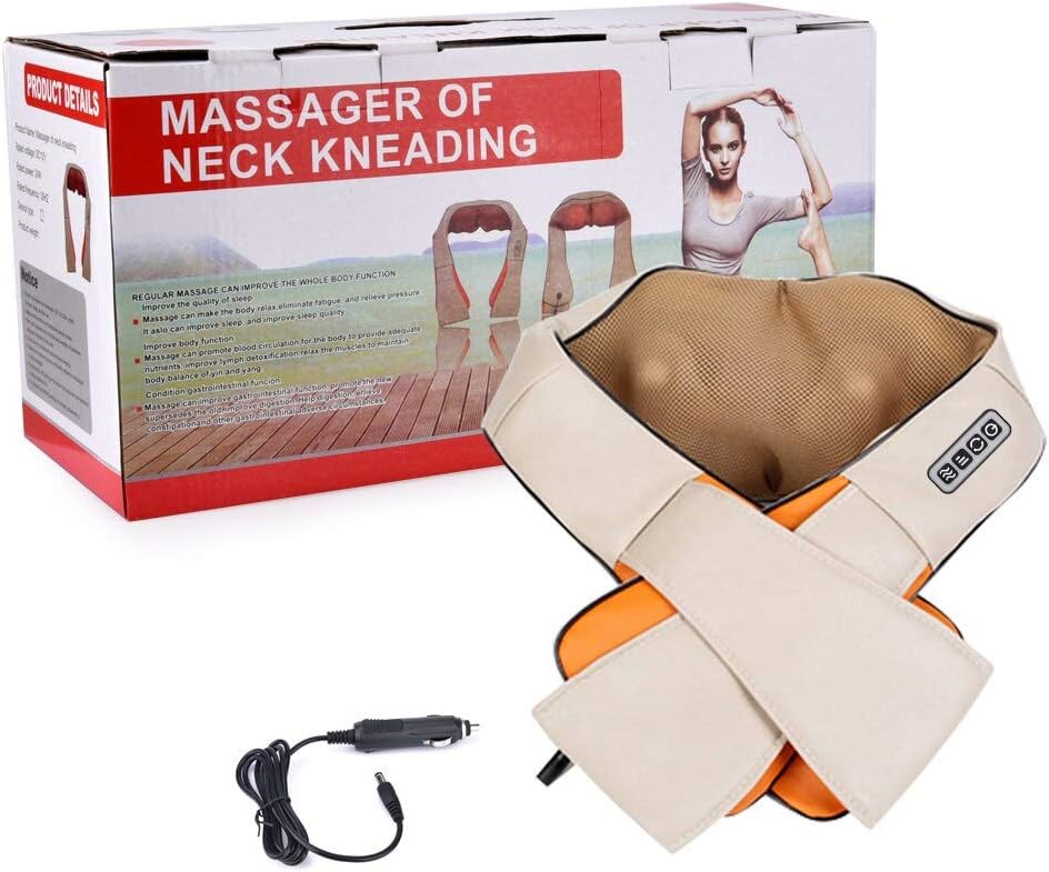 Massaggiatore Shiatsu Cervicale Termico per Collo, Spalle, Schiena, Gambe e Glutei