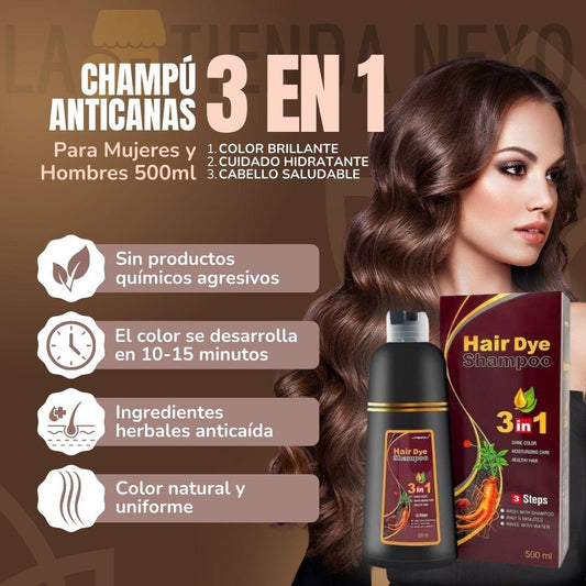 Champú Anticanas 3 en 1 para Mujeres e Hombres 500ML